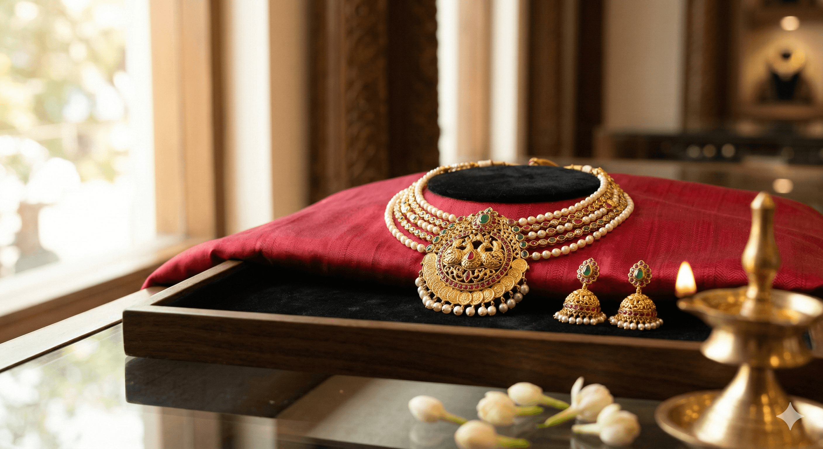 Diamond Rose Bridal Choker Set