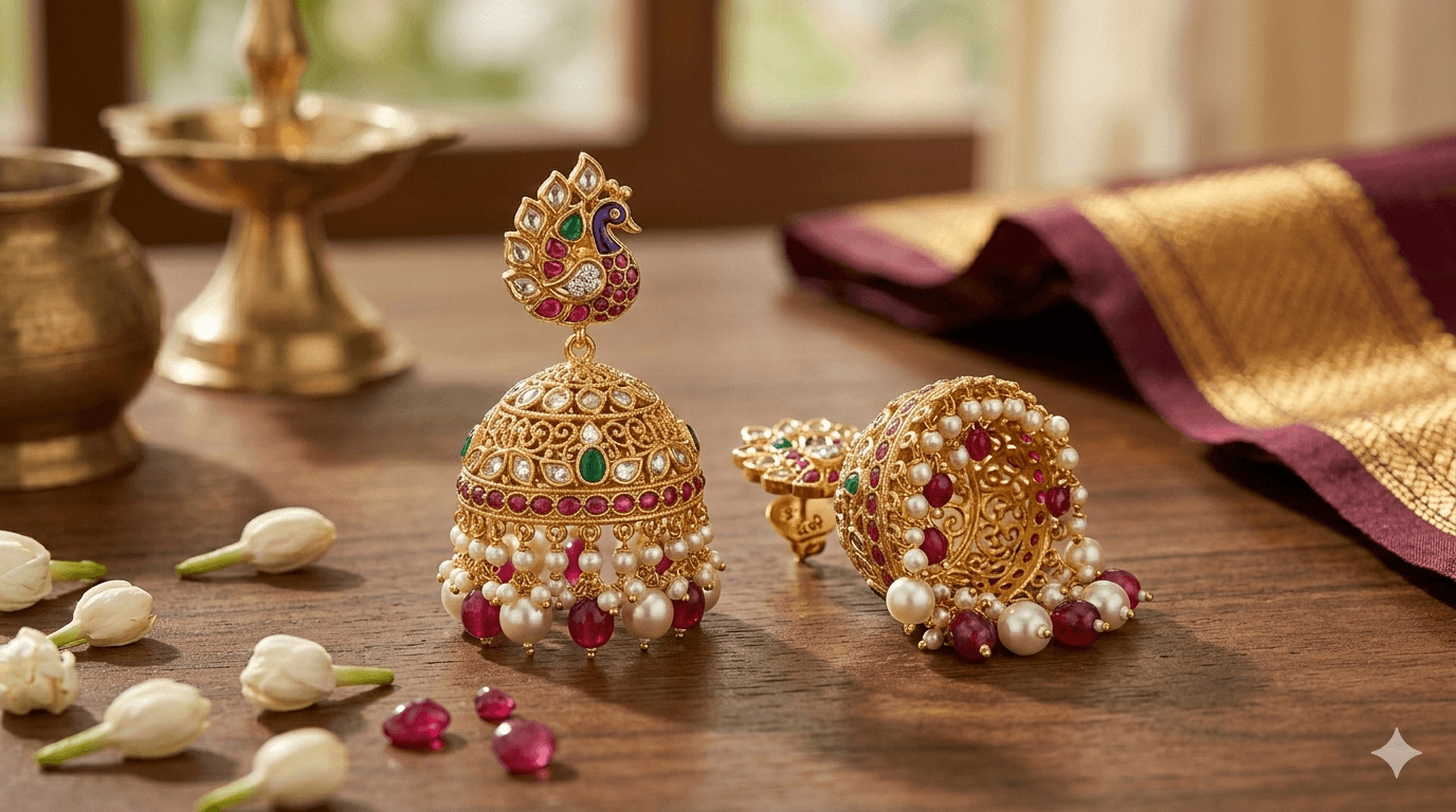 Gold Tassel Drop Earrings